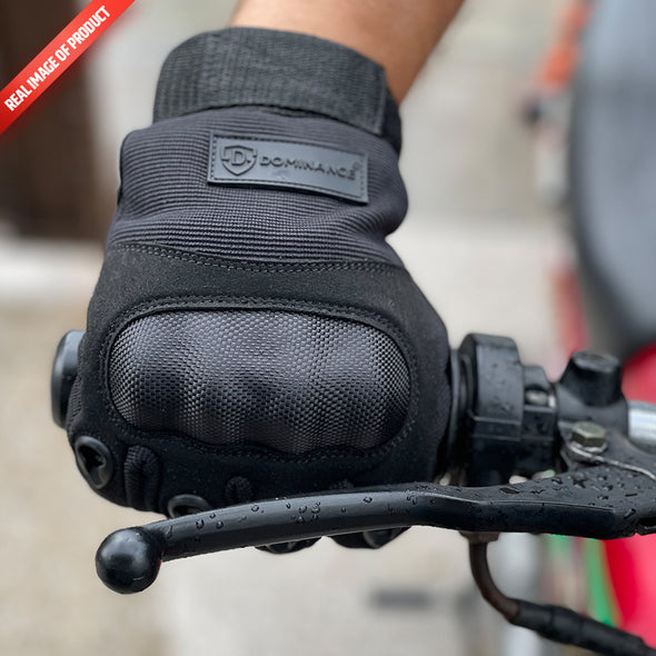 Dominance Biker Gloves Full Finger - Black