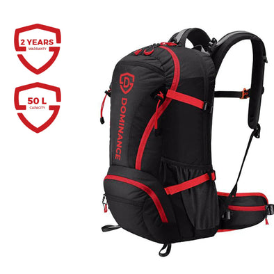 50 L Black an Red backpack