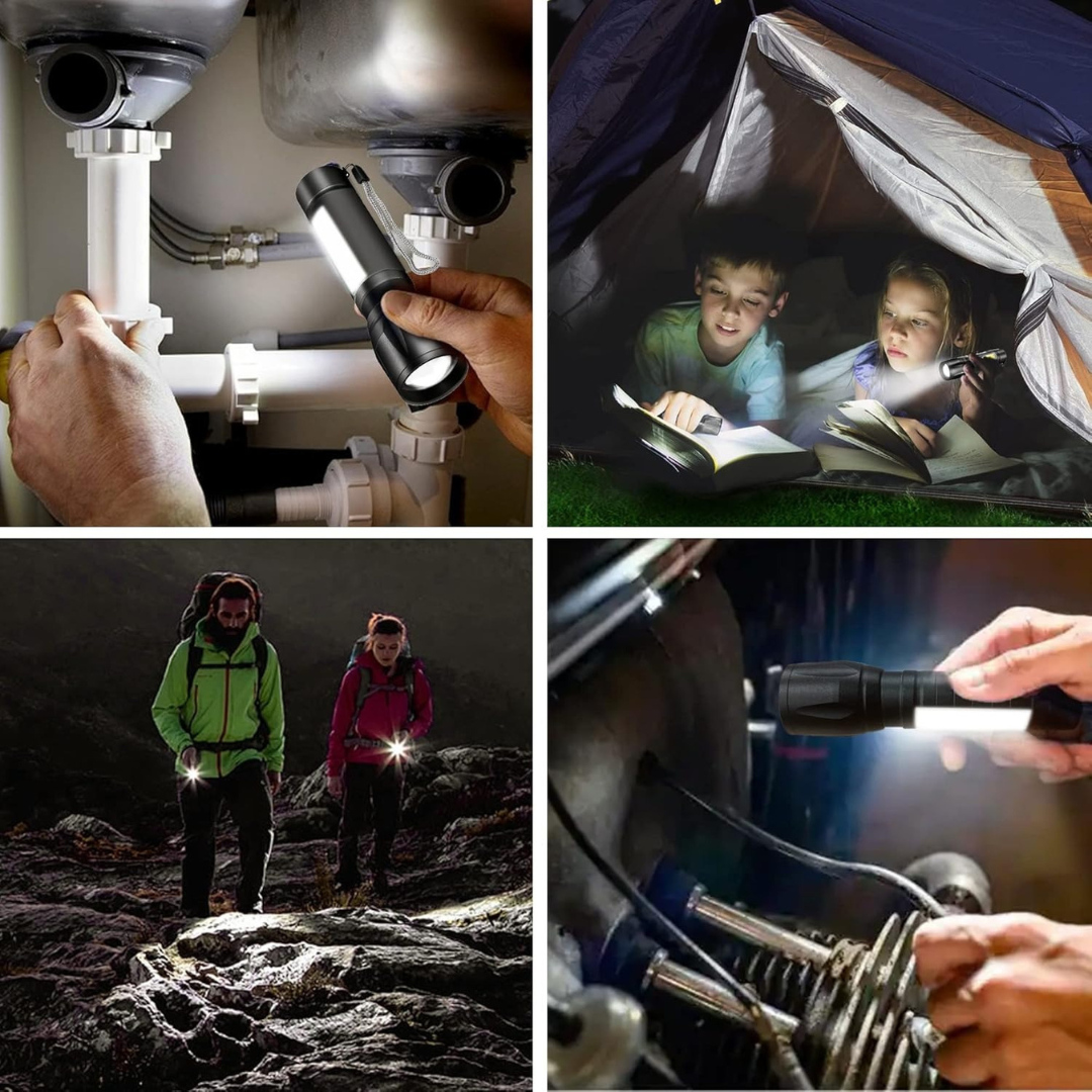 LED Torch Rechargeable – Super Bright Adjustable Focus Flashlight