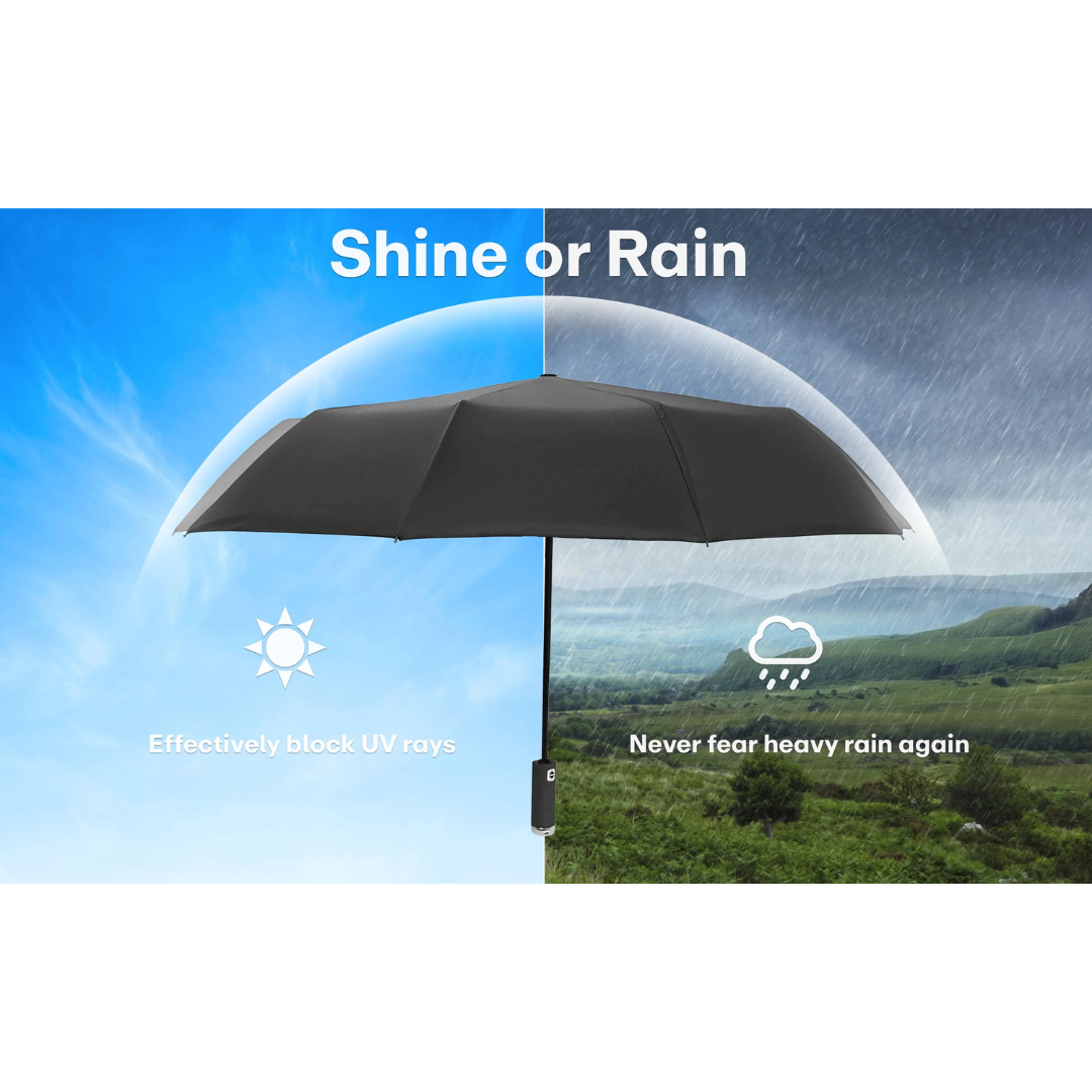 Automatic Folding Umbrella – Super Strong Windproof, Large UV Sun Proof Design