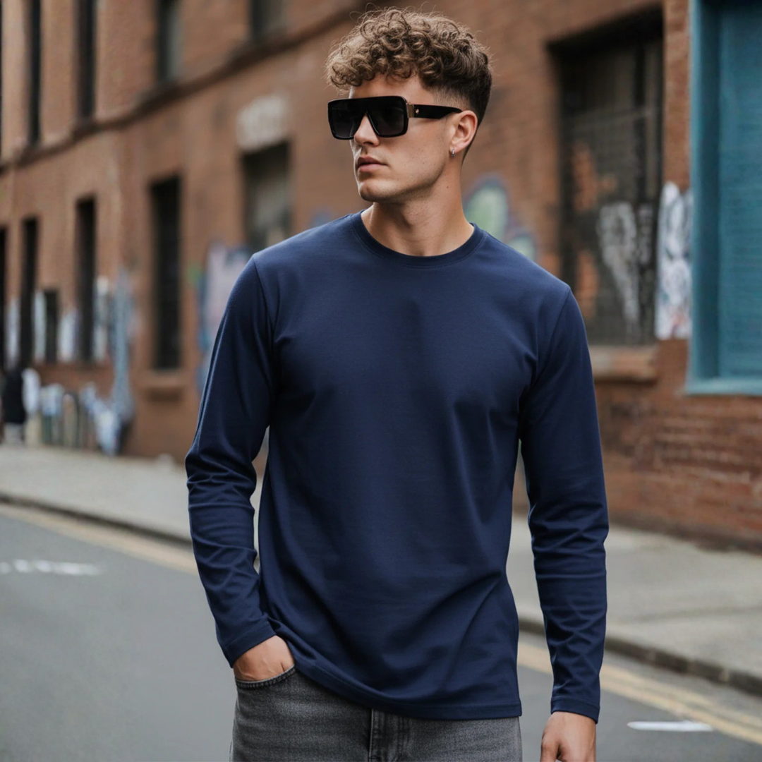 Full Sleeves Plan T-Shirt – Round Neck