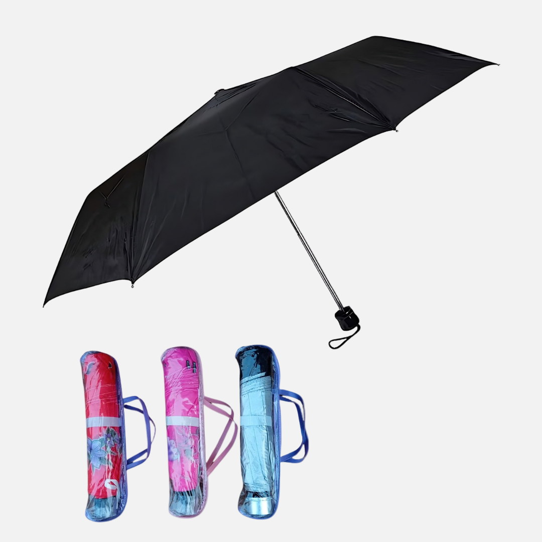 Mini Pocket Umbrella – Compact, Lightweight & Portable, 8 Ribs, with Storage Bag for Rain & Sun
