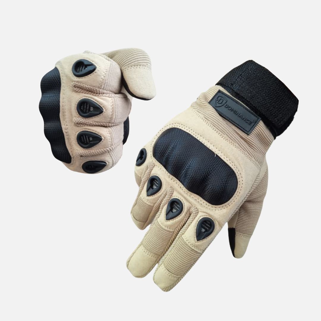 Dominance Biker Gloves Full Finger – Brown