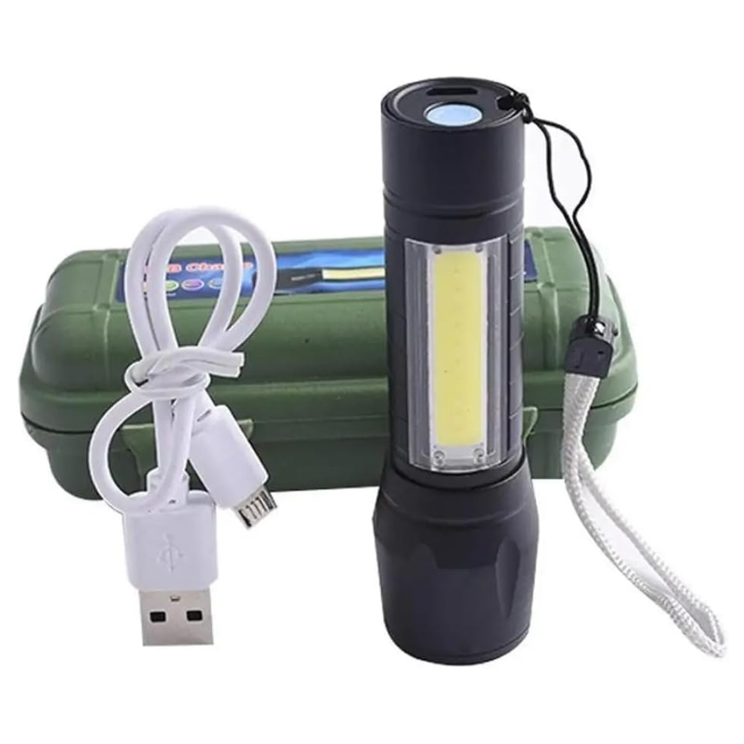 Small LED Torch Rechargeable – Super Bright Adjustable Focus Flashlight