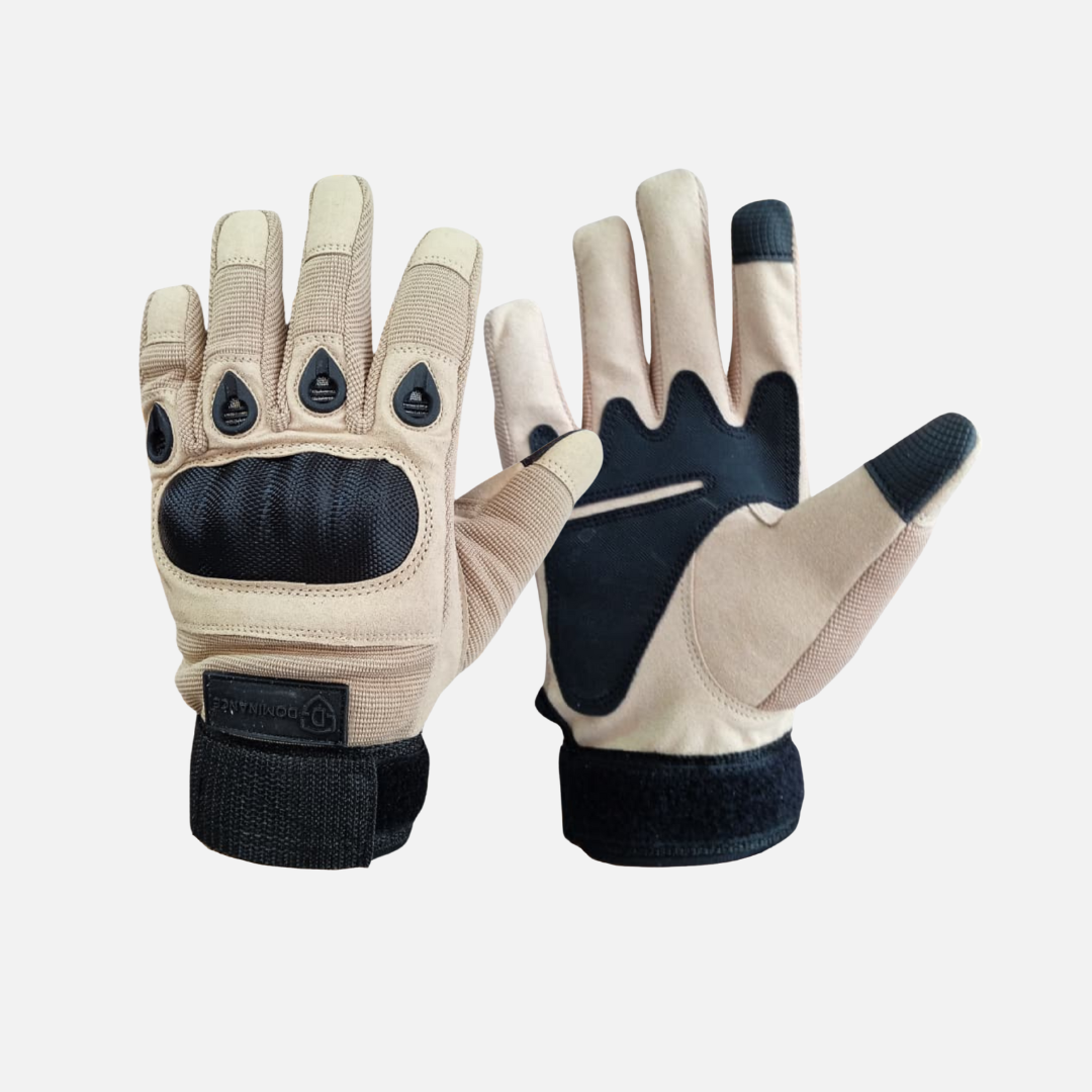 Dominance Biker Gloves Full Finger – Brown