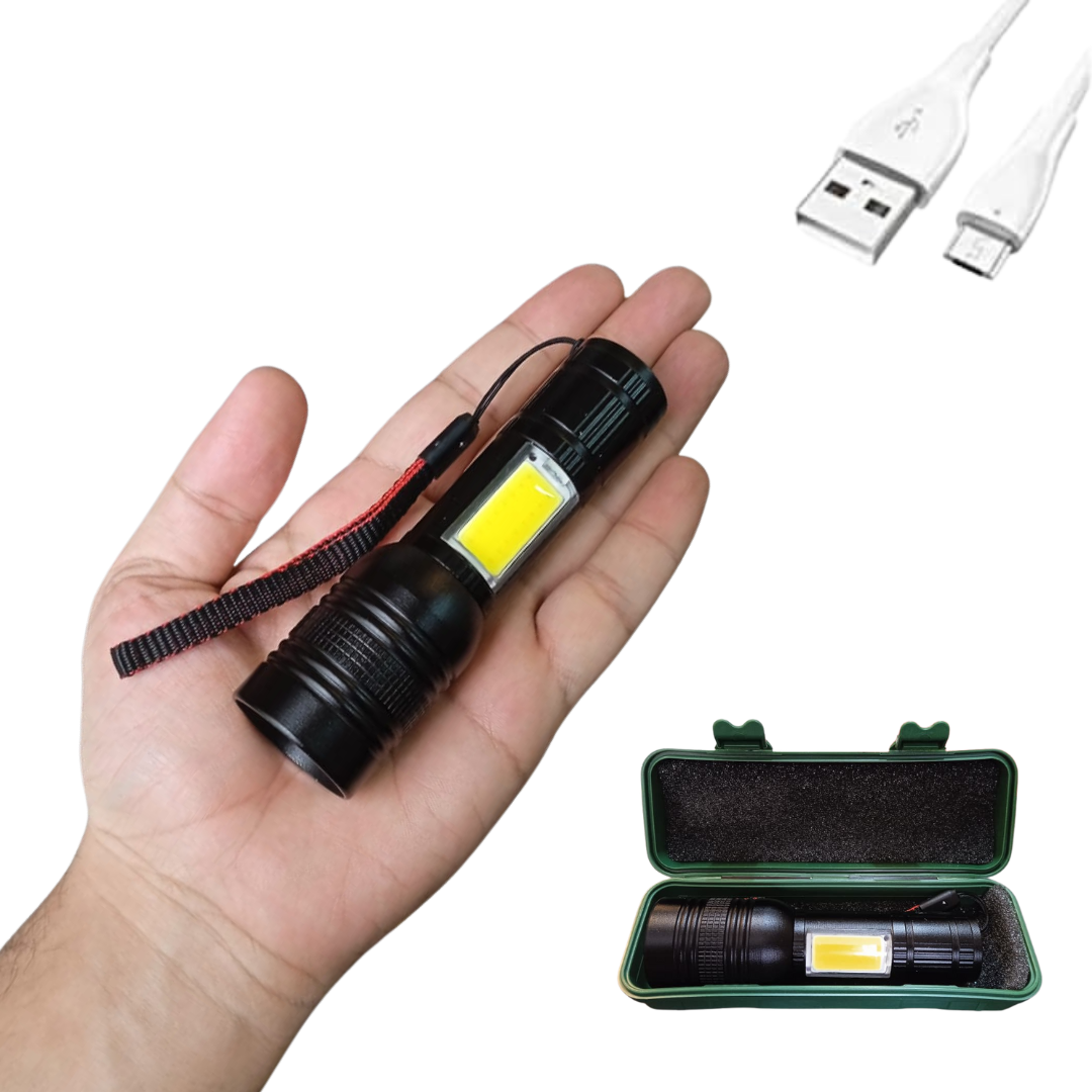LED Torch Rechargeable – Super Bright Adjustable Focus Flashlight