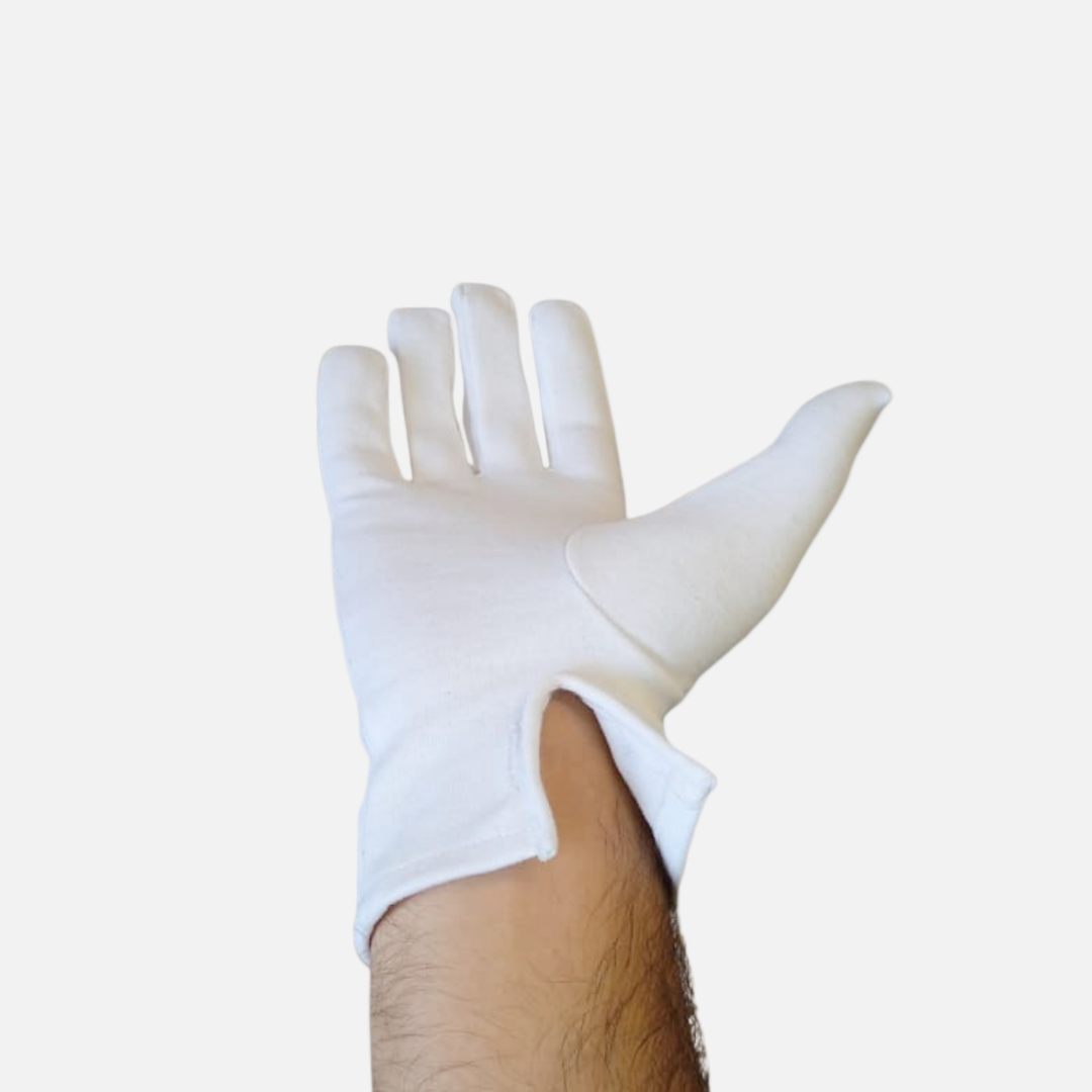White Cotton Gloves – For Men & Women