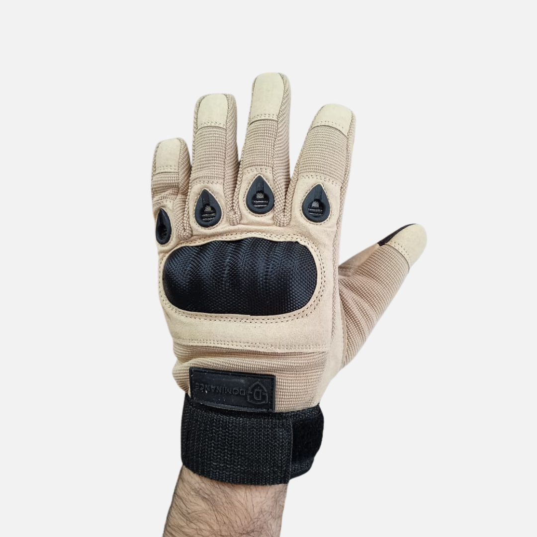 Dominance Biker Gloves Full Finger – Brown