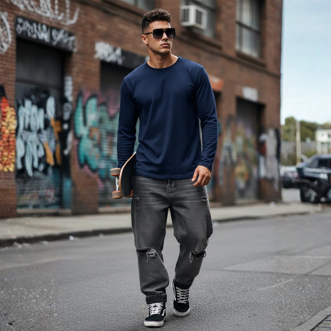 Full Sleeves Plan T-Shirt – Round Neck