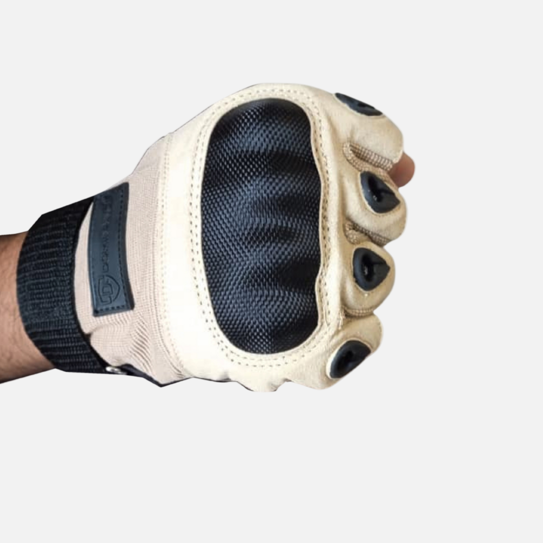 DOMINANCE HALF FINGER MENS GLOVES SUMMER - Brown