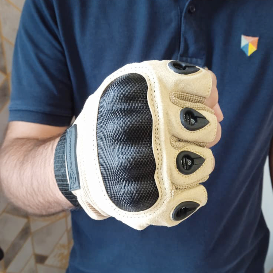 DOMINANCE HALF FINGER MENS GLOVES SUMMER - Brown