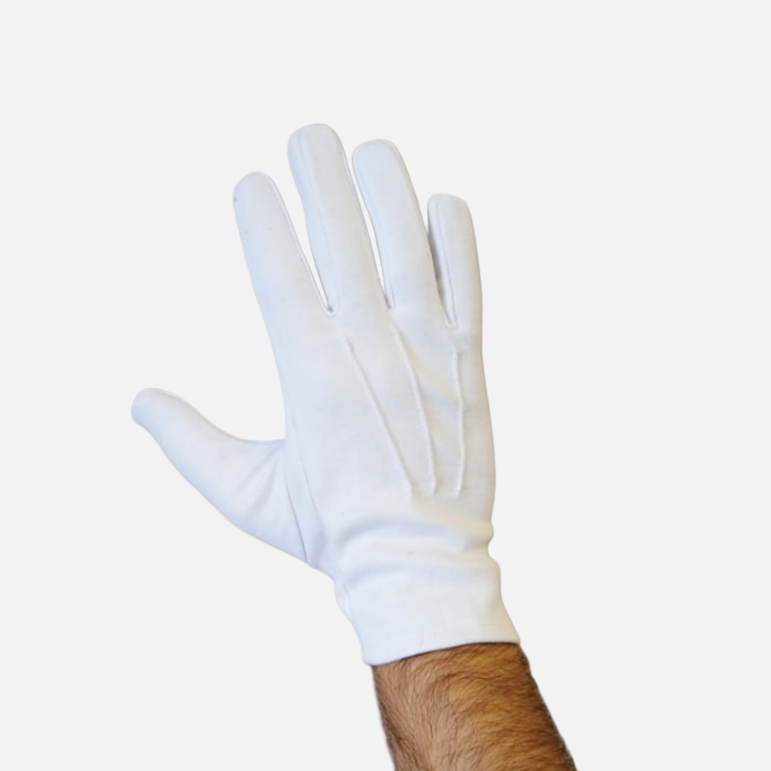 White Cotton Gloves – For Men & Women