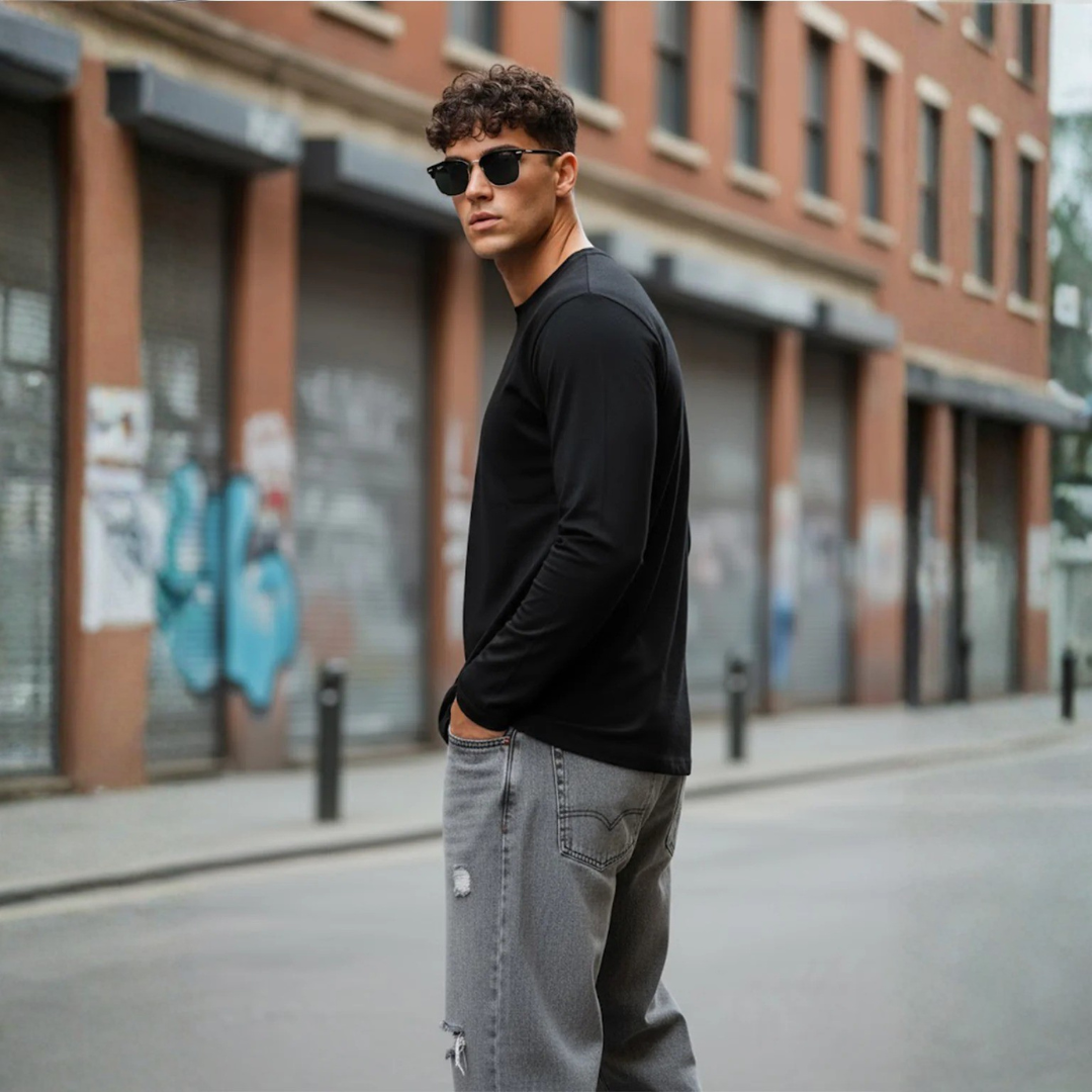 Full Sleeves Plan T-Shirt – Round Neck