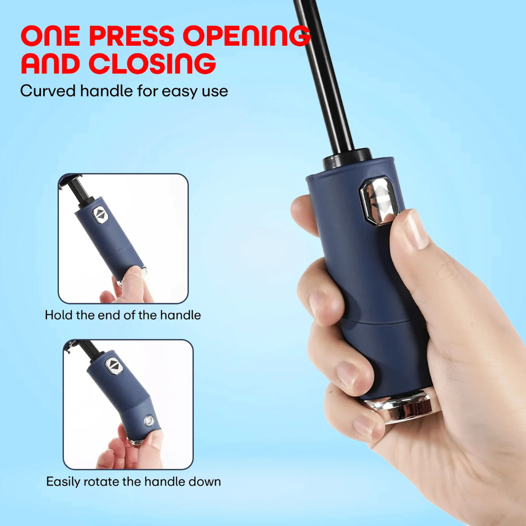 Automatic Folding Umbrella – Super Strong Windproof, Large UV Sun Proof Design
