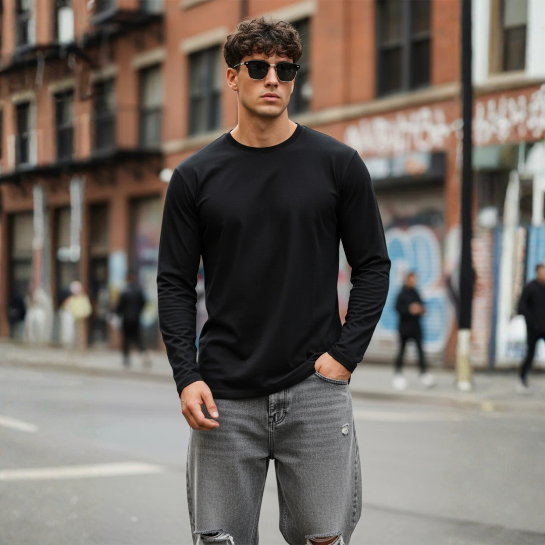 Full Sleeves Plan T-Shirt – Round Neck