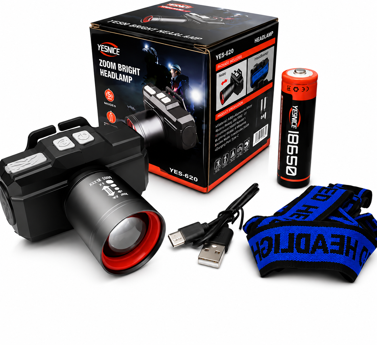 Zoom Bright Headlamp YES-620