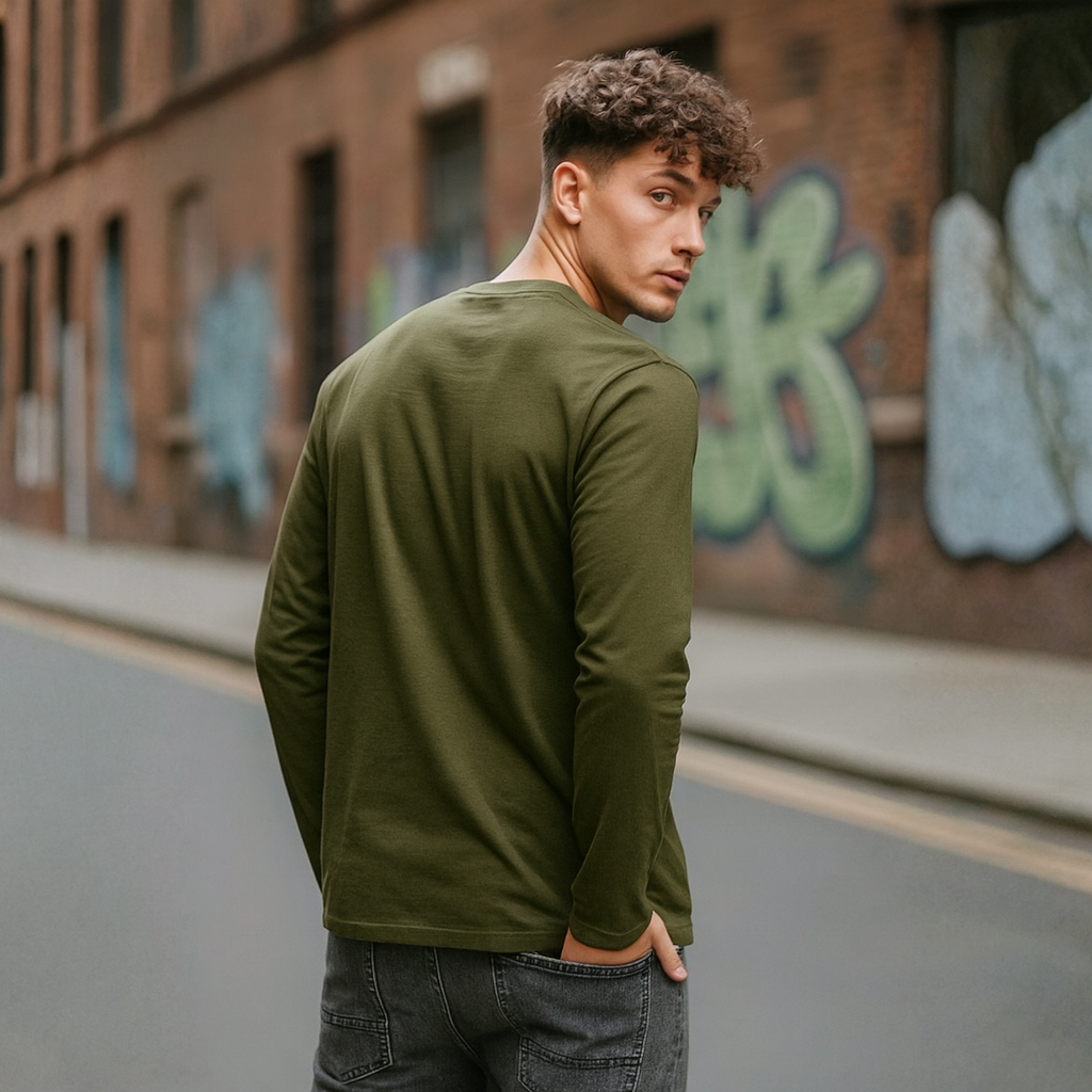 Full Sleeves Plan T-Shirt – Round Neck