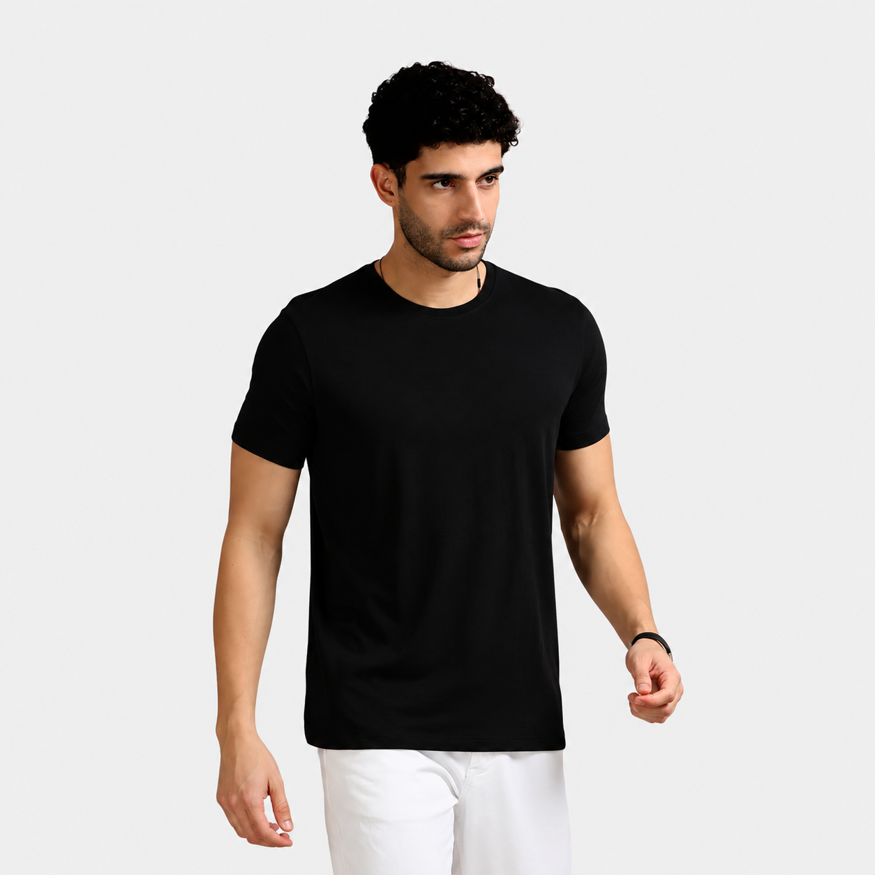 Basic Plan Tee – Round Neck T-Shirt - Black