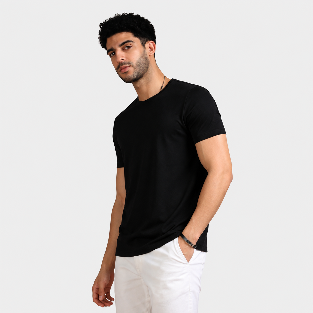 Basic Plan Tee – Round Neck T-Shirt - Black