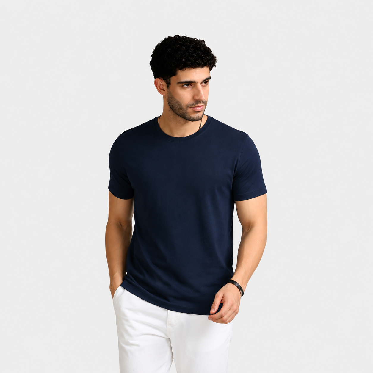 Basic Plan Tee – Round Neck T-Shirt - Blue