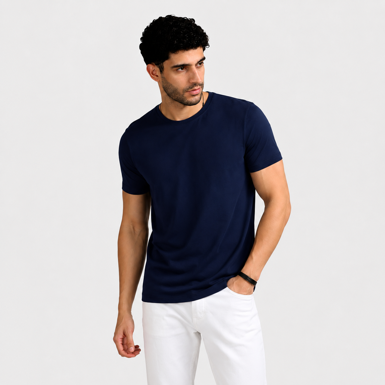 Basic Plan Tee – Round Neck T-Shirt - Blue
