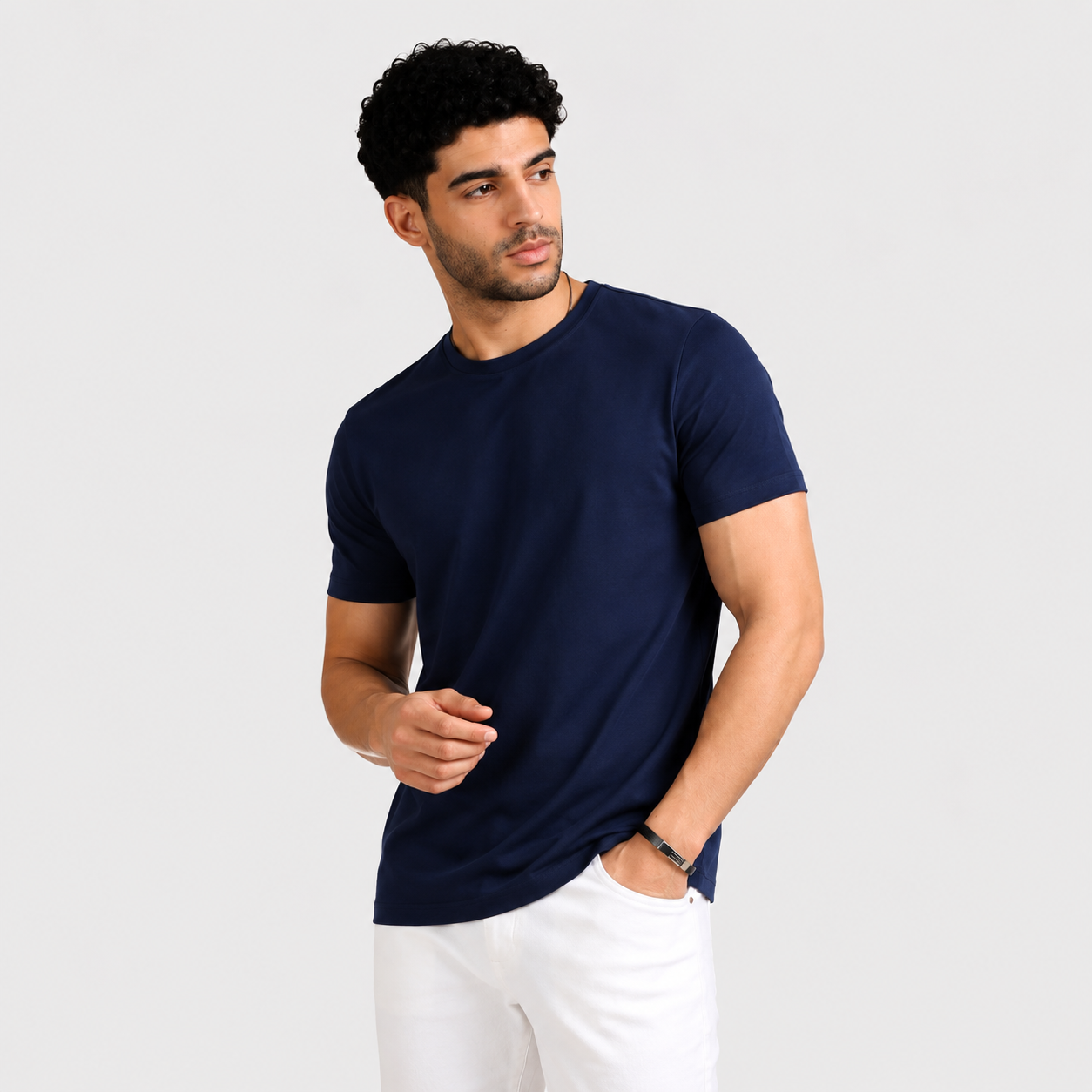 Basic Plan Tee – Round Neck T-Shirt - Blue