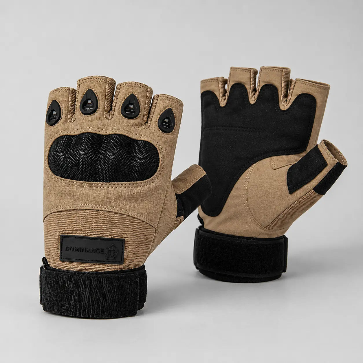 DOMINANCE HALF FINGER MENS GLOVES SUMMER - Brown DOMINANCE