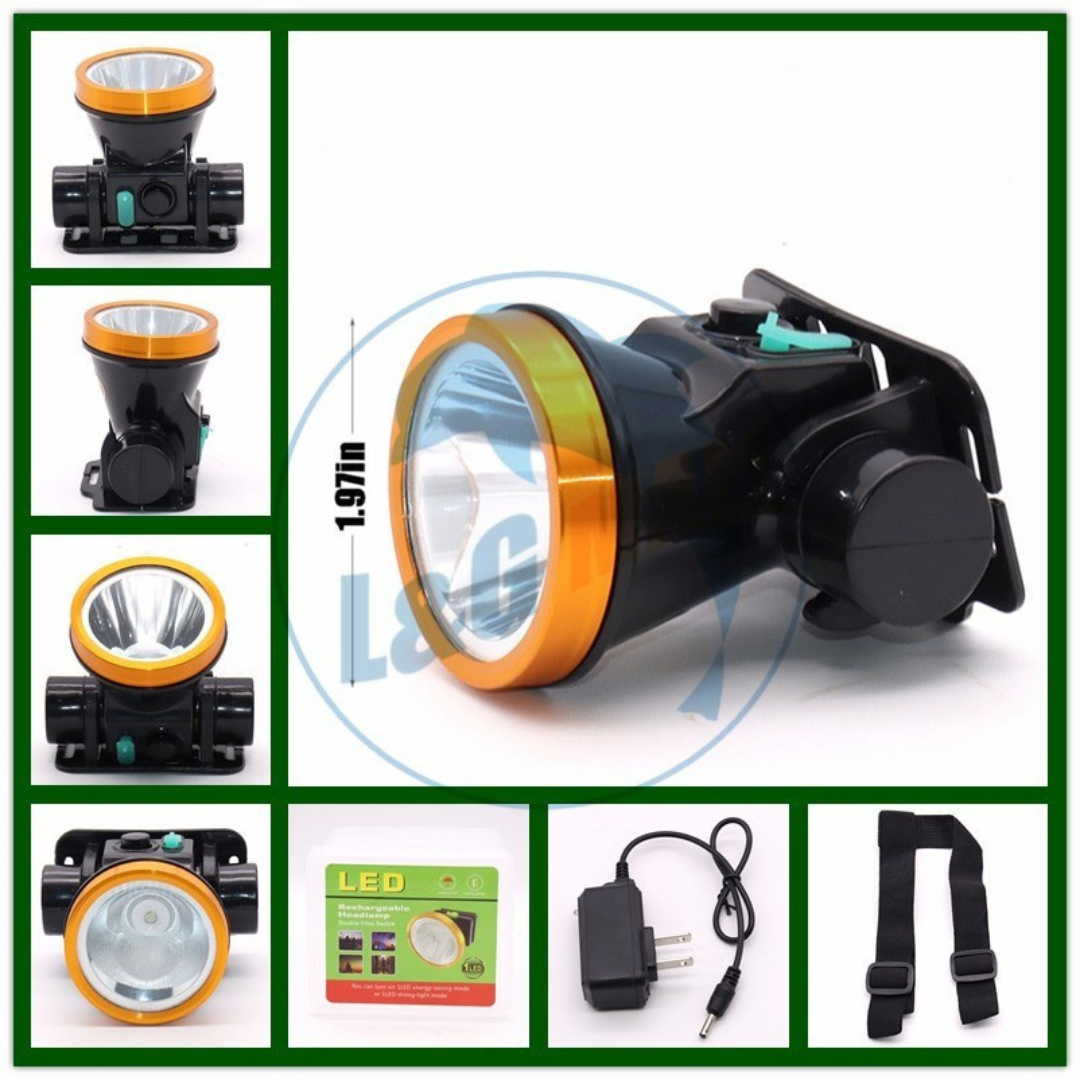 SDGO Headlamp Flashlight  SD-02– 50W Long-Range LED, Waterproof, Rechargeable