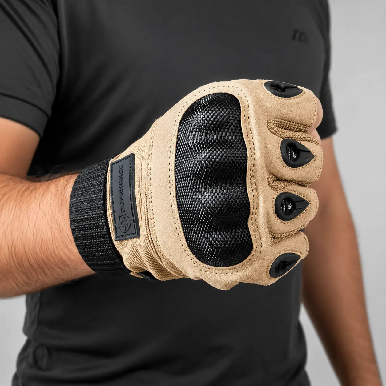 DOMINANCE HALF FINGER MENS GLOVES SUMMER - Brown DOMINANCE