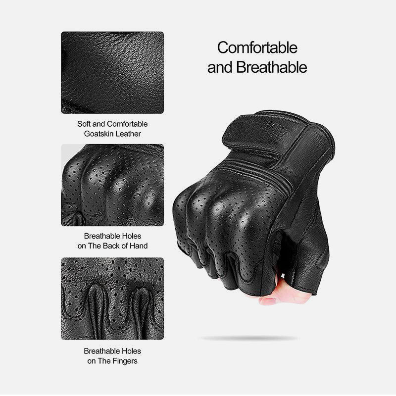 Half Finger Leather Gloves