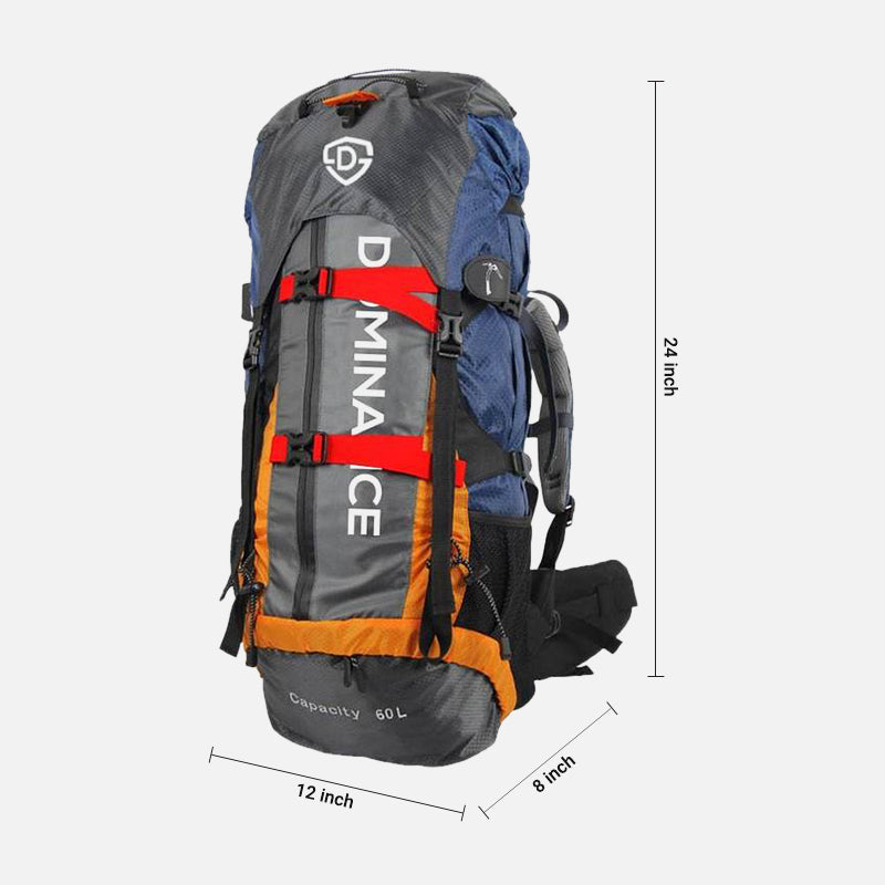 60-Liter Dominance Backpack | Travelling bag with Aluminium Rod