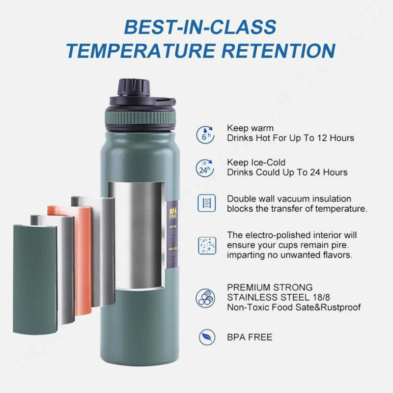 Hot & Cold Stainless Steel Beverage Flask/ Water Bottle – 1000ML