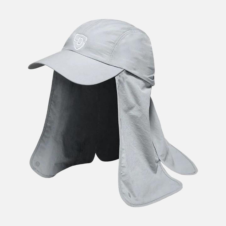 Sun Cap With Neck Flap – Grey