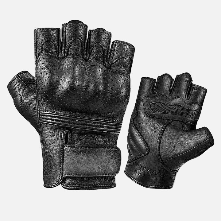 Dominance pure leather half finger gloves.