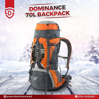 70-Liter Dominance Backpack | Travelling Bag with Aluminum Rods