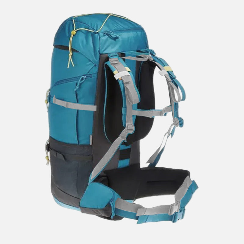 60 L Blue colored, top quality, comfortable backpack. Spacious and stylish. High quality zips and buckles.