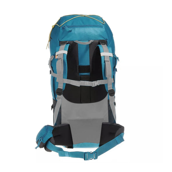 60 L Blue colored, top quality, comfortable backpack. Spacious and stylish. High quality zips and buckles.