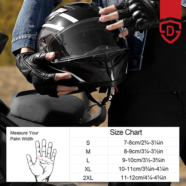 Dominance pure leather half finger gloves.