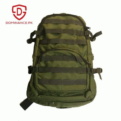 50 L, green colored tough and sturdy backpack/school/laptop/college bag.