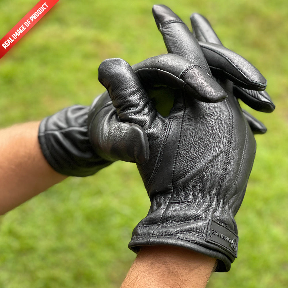 High Quality Leather Gloves (Black)