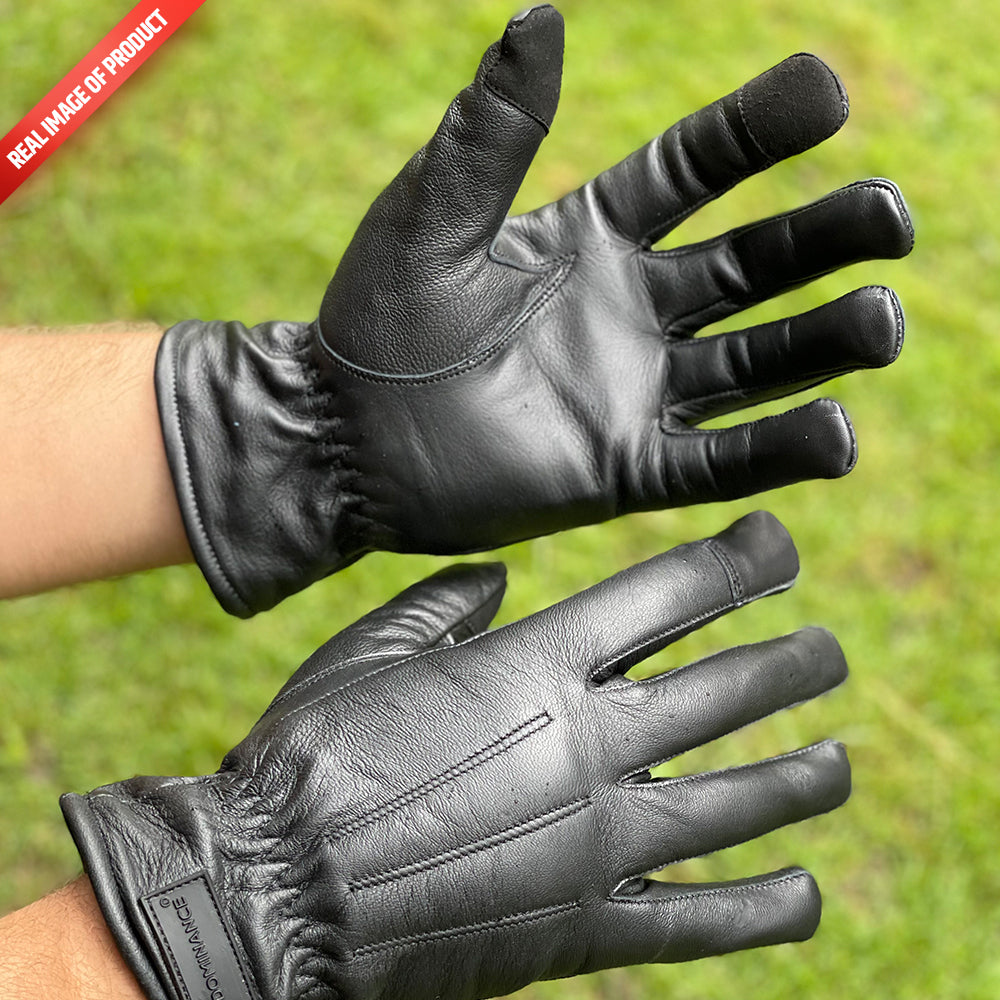 High Quality Leather Gloves (Black)
