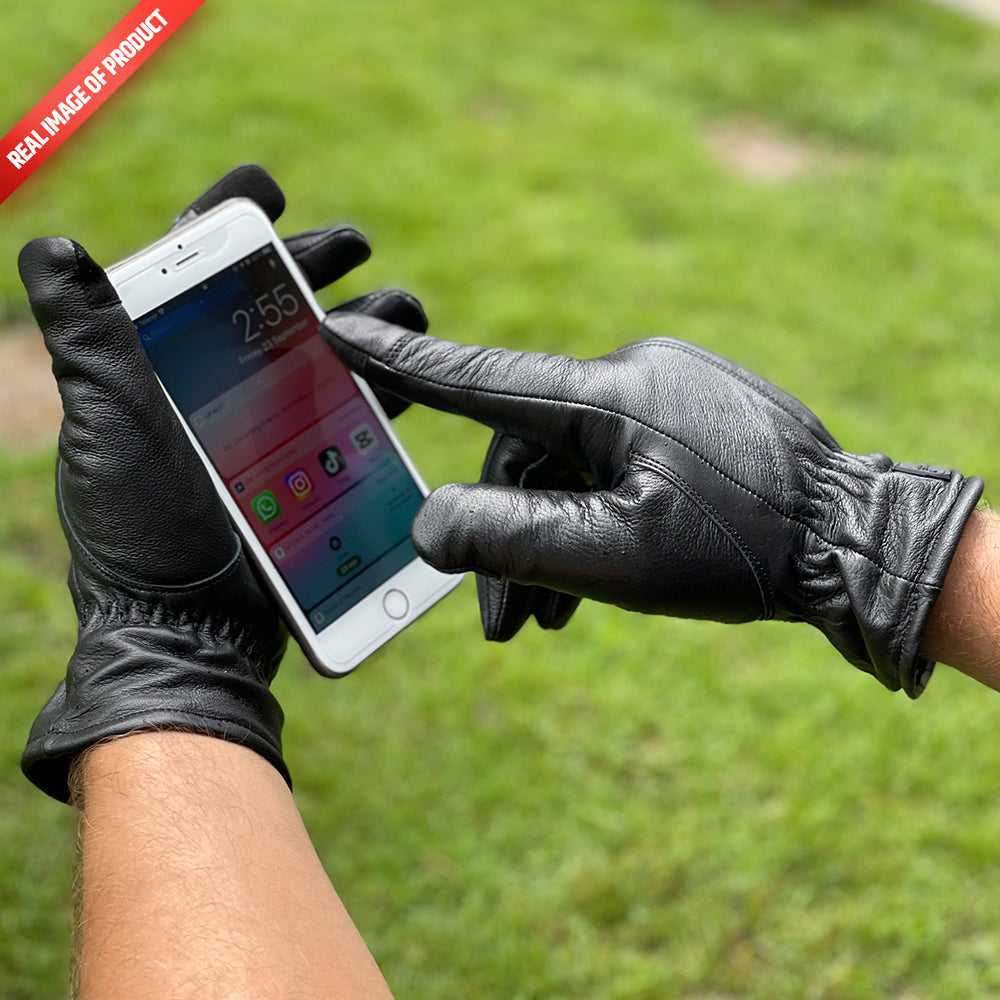 High Quality Leather Gloves (Black)