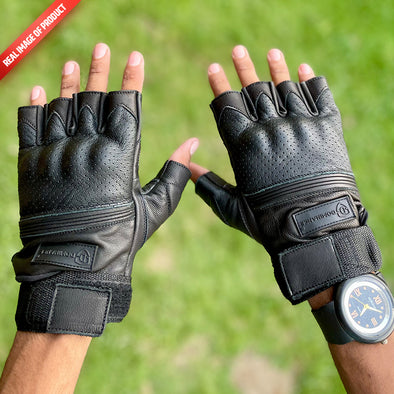 Half Finger Leather Gloves