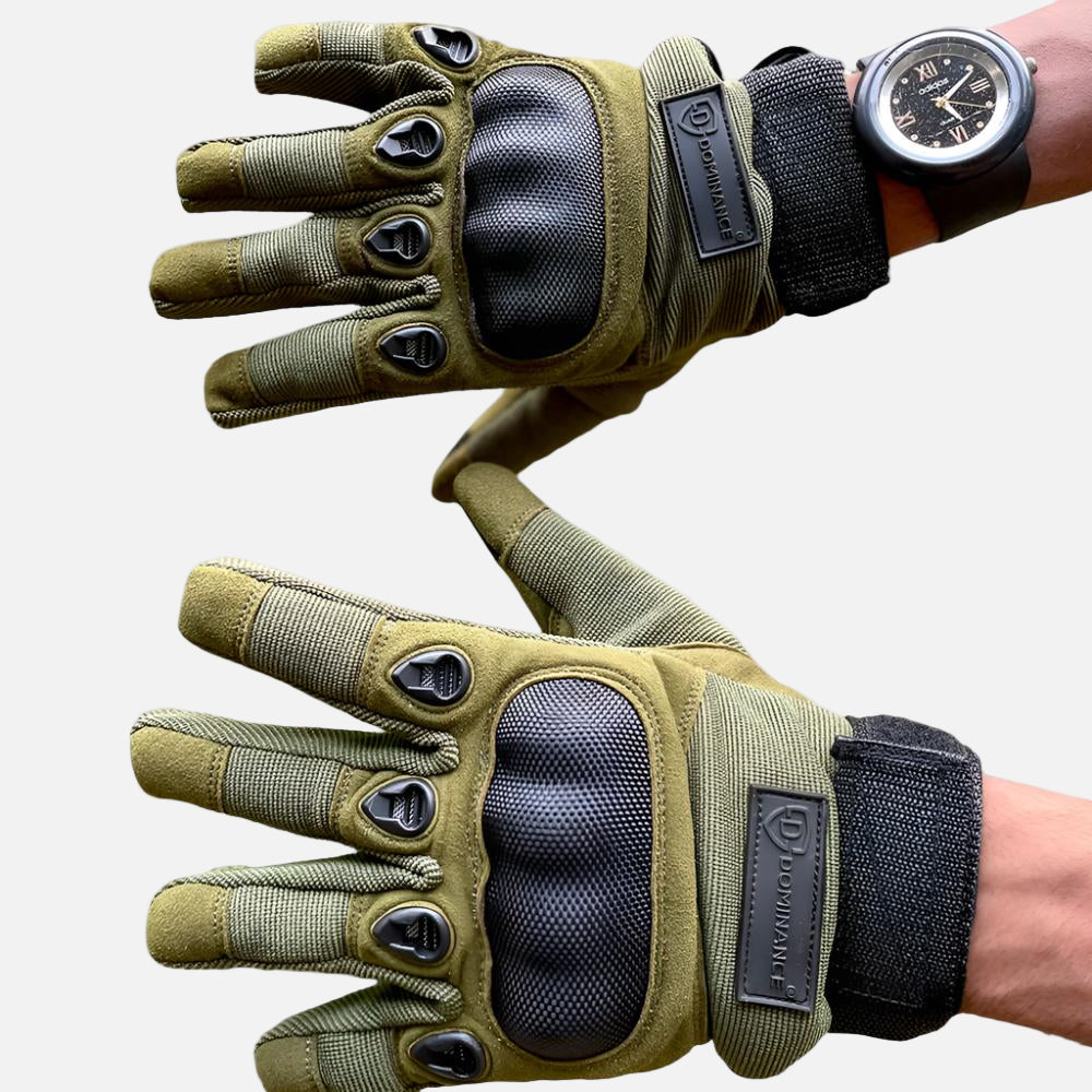 Dominance Biker Gloves Full Finger - Green