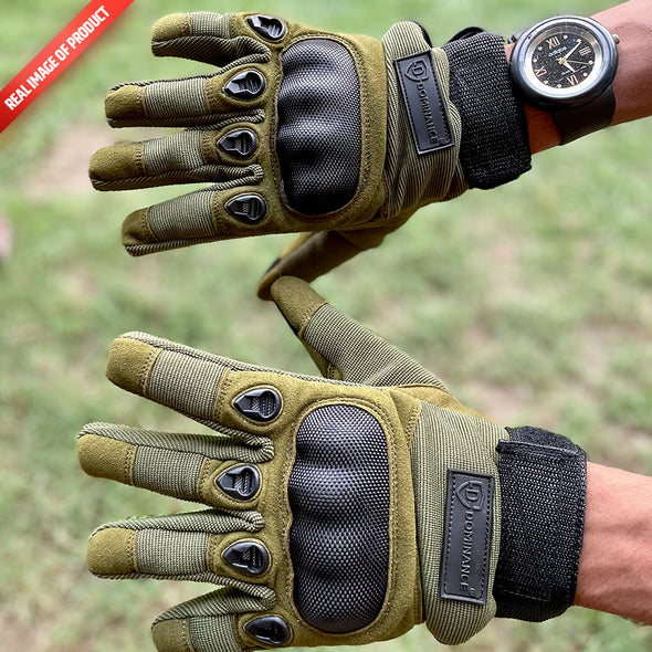 Dominance Biker Gloves Full Finger - Green