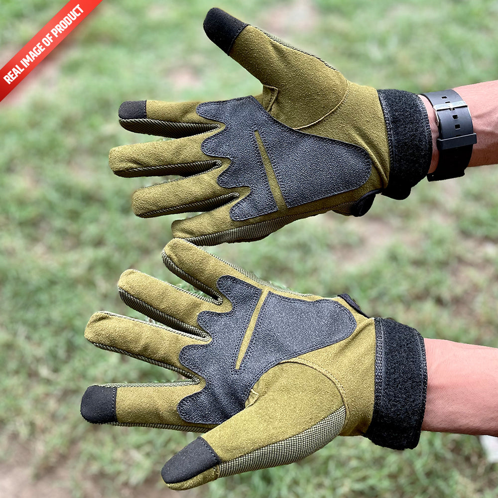 Dominance Biker Gloves Full Finger - Green