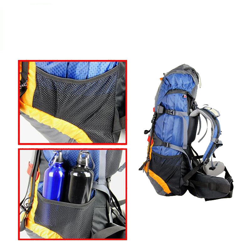 60 L professional backpack with extra pockets.