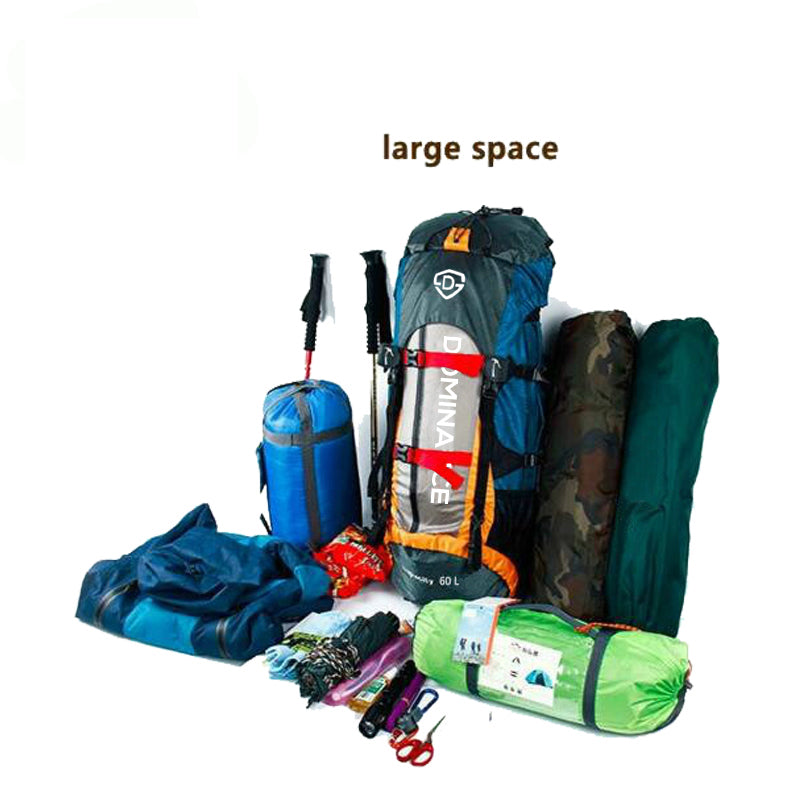 60 L professional backpack with extra pockets.