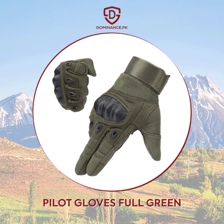 Dominance Biker Gloves Full Finger - Green