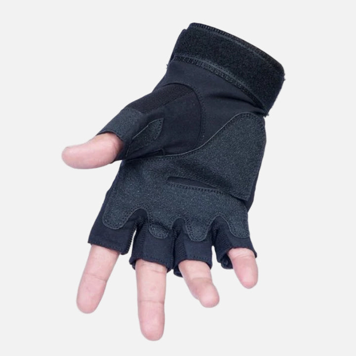 Premium quality half finger pilot gloves.